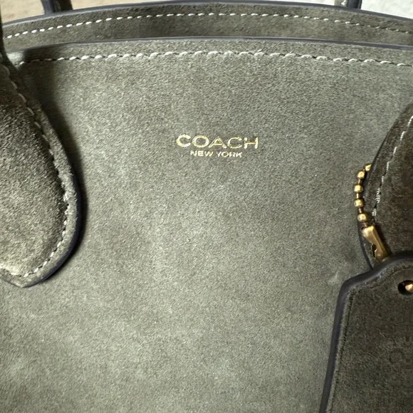 Coach Suede Empire 28 Satchel in Olive Green - Picture 3 of 12